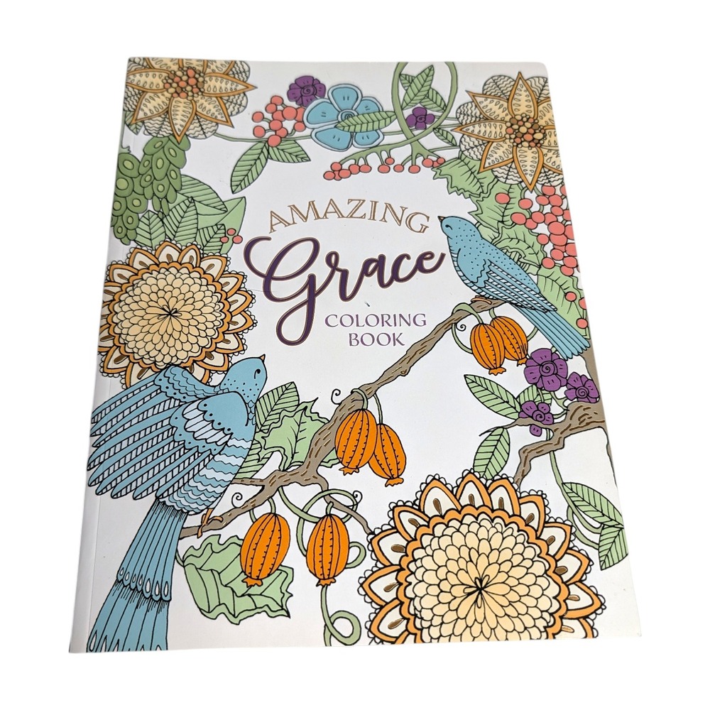 Amazing Grace Coloring Book Scripture Designs Birds Flowers Tear Out Pages